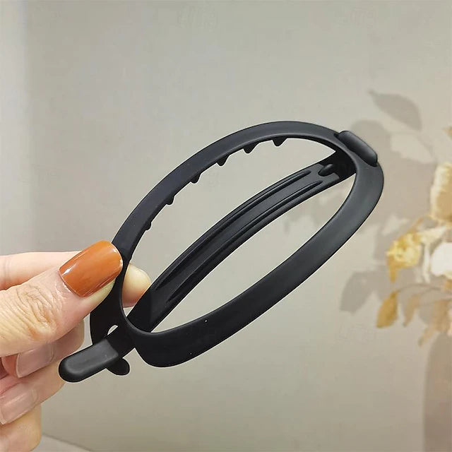 Chic Matte Monochrome Hollow Out Hairpin - Stylish Banana Clip