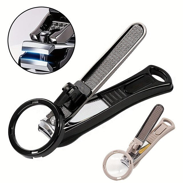 RIMEI Nail Clipper with Magnifying Glass, Portable Nail Clipper Heavy Duty Nail Cutter Smart