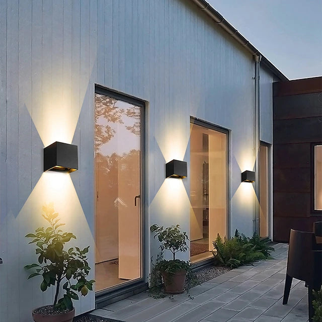 LED Outdoor/Indoor Wall Light 2 LEDs 12W 6000K White 3000K Warm White Wall Lighting LED with Adjustable Beam