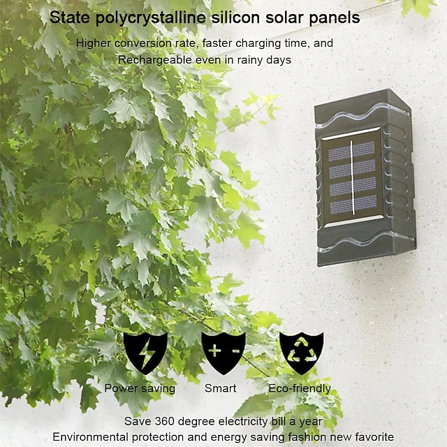 4pcs Solar Wall Lights Outdoor Waterproof Garden Decoration Splicable