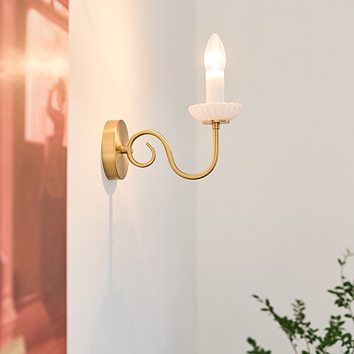 Chandelier 1/3/5 Lights Brass Ceramic Hanging Light Fixture for Home Bedroom European Style