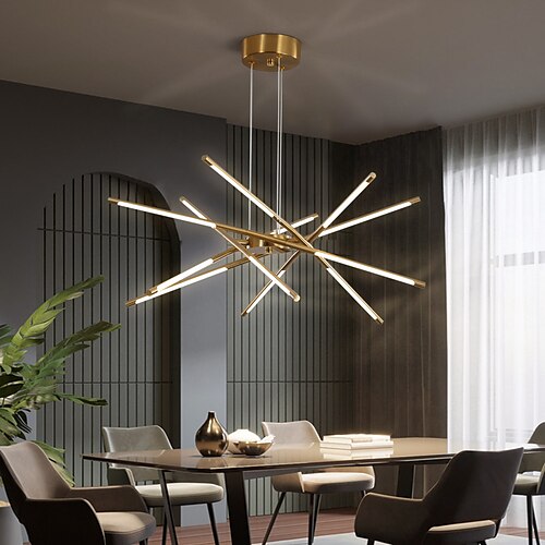LED Pendant Light 80cm 8/12-Head Dimmable Metal Acrylic Sputnik Design for Dining Room