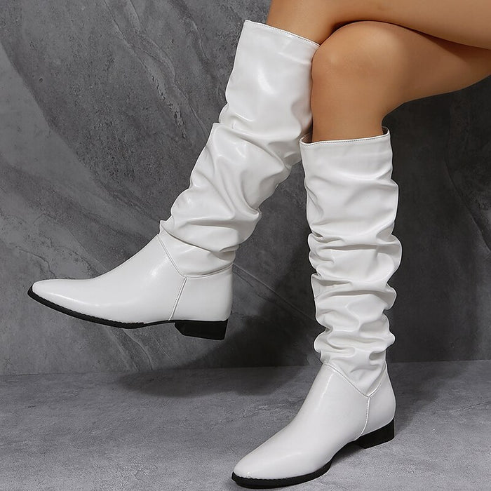 Women's Boots Slouchy Boots Knee High Boots Winter Flat Heel Pointed Toe
