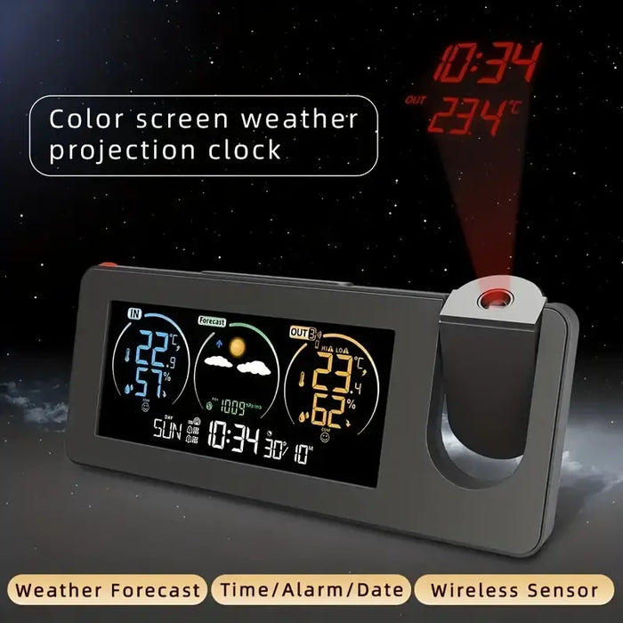 Electronic Projection Clock Perpetual Calendar Weather Station Weather Forecast Temperature And humidity