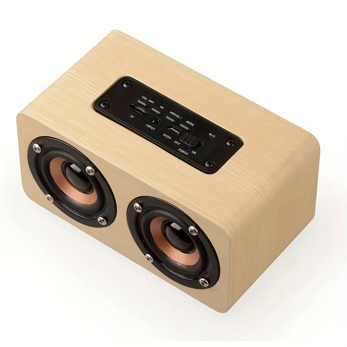 Wooden Wireless Bluetooth Speaker Portable HiFi Shock Bass Altavoz TF Caixa De Som