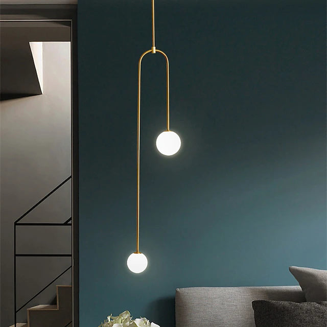 2-Light LED Pendant Light 120cm Dimmable Globe Circle Design Pendant Lamp