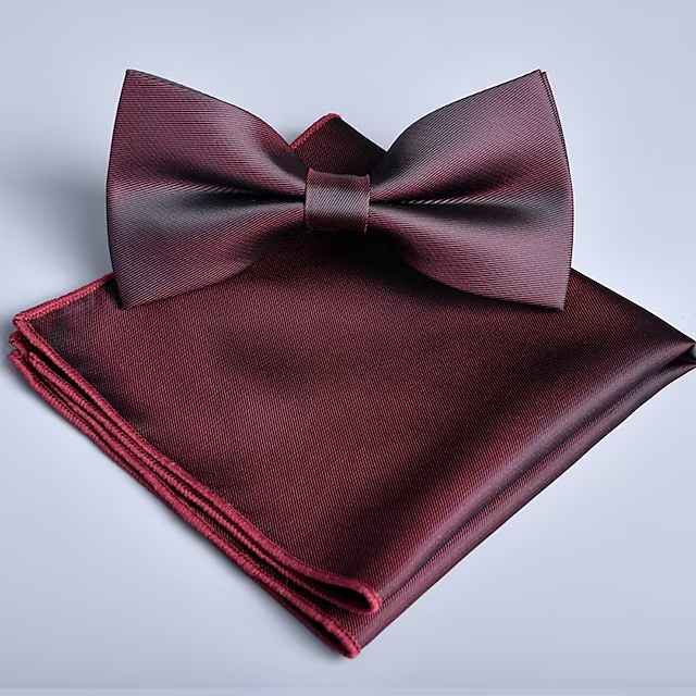 Men's Bow Tie Pocket Squares Handkerchiefs Neckties Bowtie Pre-Tied Bow
