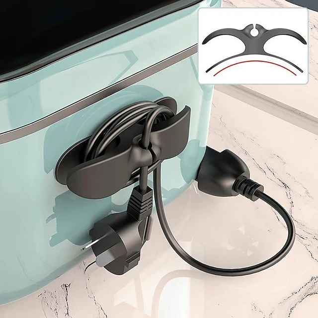 Wire Manager Power Cord Fixed Wire Clip Kitchen Wall Plug Wire Fixer Charger Wire