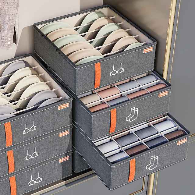 Underwear storage box drawer type partition organizing box household three in one