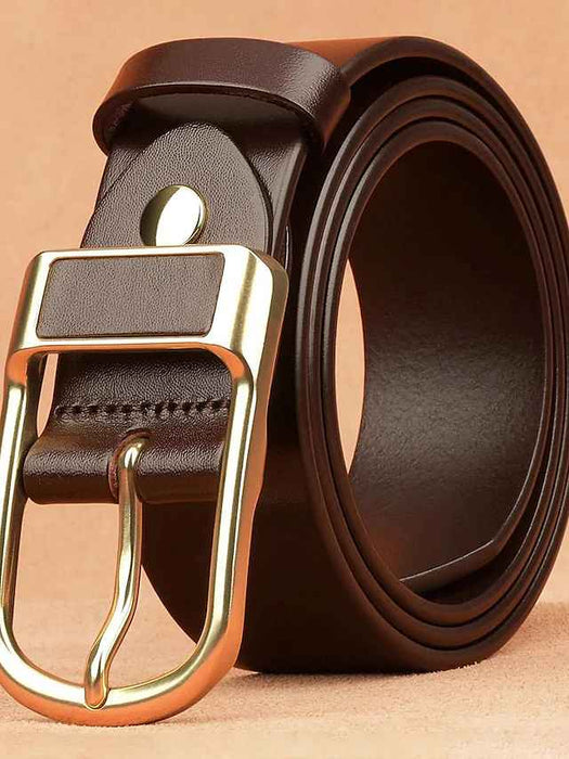 Men's Leather Belt Ratchet Belt Casual Belt Classic Jean Belt Black Brown