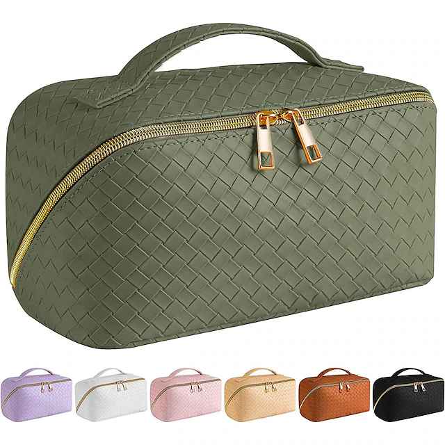 Large Capacity Travel Cosmetic Bag Cosmetic Bag,Portable Leather Waterproof