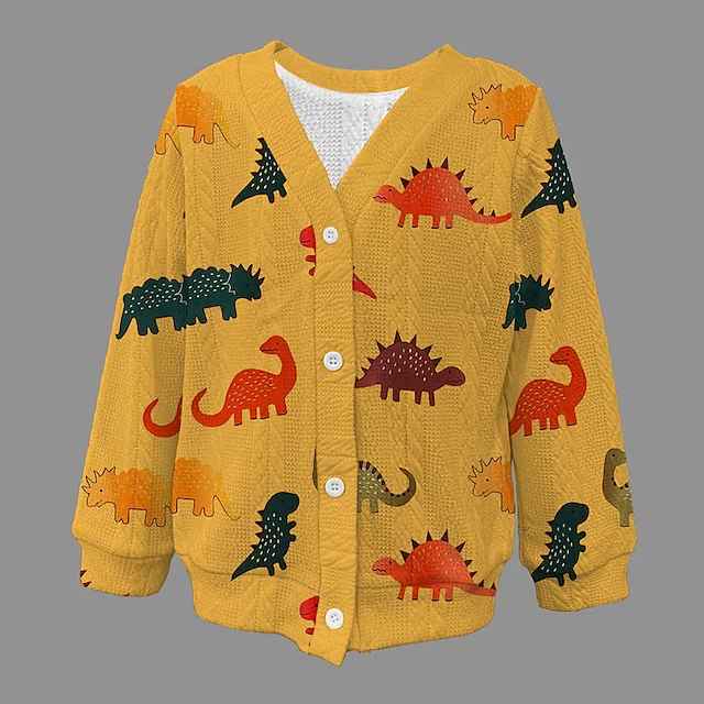 Boys 3D Dinosaur Sweater & Cardigan Long Sleeve 3D Print Fall Winter