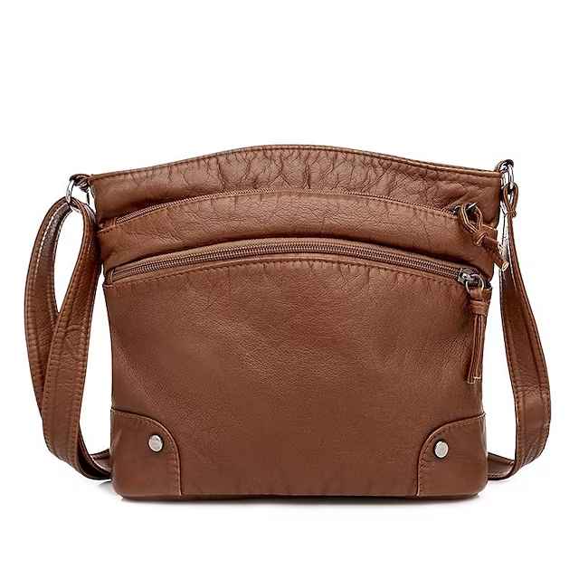 women's crossbody bag shoulder bag retro small bag washed leather pu casual fashion messenger bag
