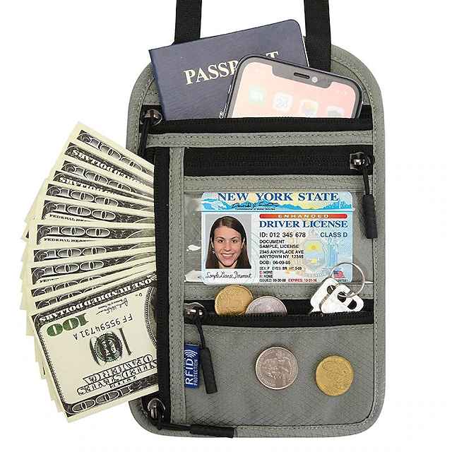 Multi-Function Passport Bag,Messenger Single Shoulder Storage Bag Ticket Document Protective Cover