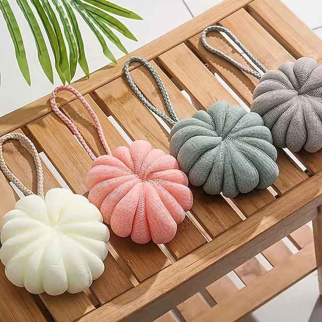 Soft Mesh Bath Sponge Balls Nylon Cleaning Brush For Shower, Spa, Massage And Body Scrubs,