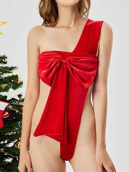 Women's Sexy Lingerie Pure Color Lovers Hot Comfort Christmas Velvet
