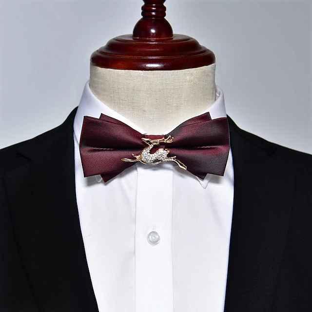 Men's Bow Tie Neckties Bowtie Pre-Tied Adjustable Bow Plain Wedding Birthday Party