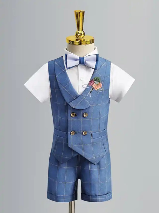 Wedding Two-piece Suit ( Vest Pants Bow Tie ) Kids Boys Ring Bearer Suits Sleeveless