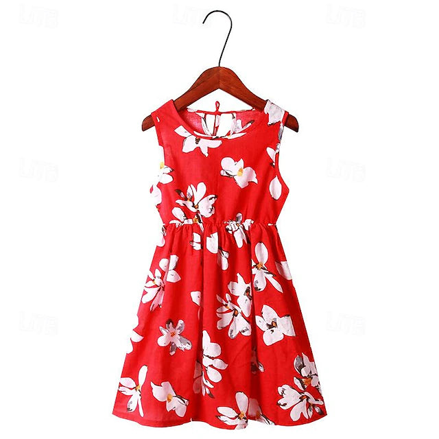 Kids Girls' Dress Graphic Sleeveless Party Outdoor Casual Fashion