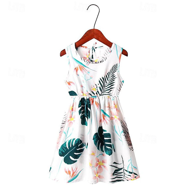 Kids Girls' Dress Graphic Sleeveless Party Outdoor Casual Fashion