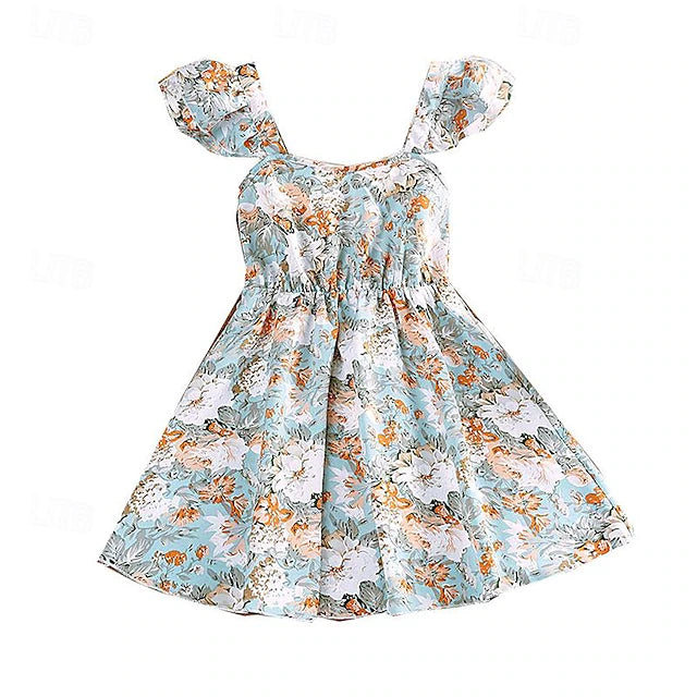 Kids Girls' Dress Floral Sleeveless Party Casual Fashion Adorable