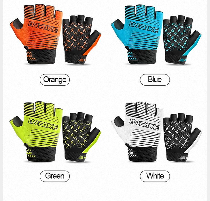INBIKE Bike Gloves Cycling Gloves Half Finger Adjustable Anti-Shake / Damping Breathable