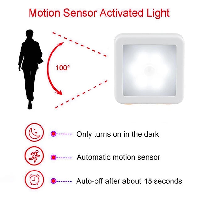 LED Night Light Motion Sensor Smart Night Lamp Battery Operated