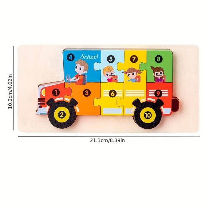 Wooden Early Education Cognition Children'S Educational Toys Building Wood Animal Transportation