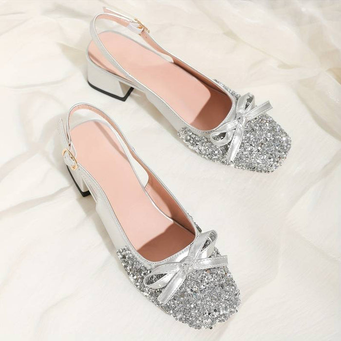 Women's Heels Wedding Shoes Dress Shoes Sparkly Sandals Wedding Party Daily Bowknot
