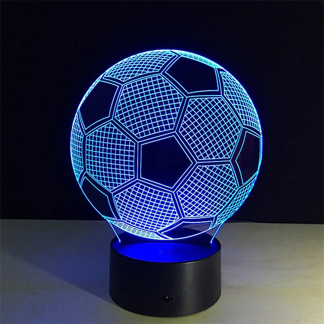 3d Illusion Night Light Soccer Ball Touch Sensor Remote Night Light for Kids
