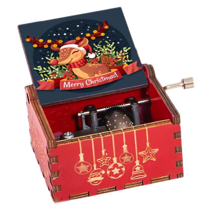 Delightful Wooden Antique Carved Hand Cranked Music Box - Perfect Christmas Gift for Kids, Mom, Dad, Friends & More!