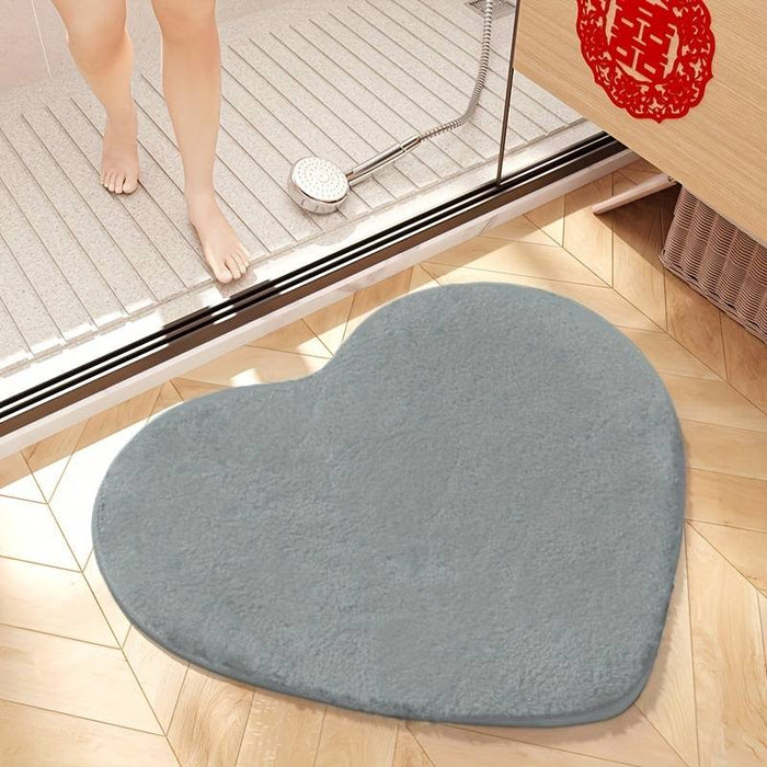 Bathroom Rug, Heart-shaped Carpet Mats Soft Absorbent Rugs Washable Bath Mats