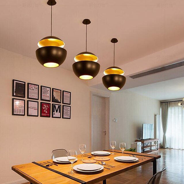 LED Pendant Light Ceiling Lamp 25cm 35cm Round Simple Design Black Gold WhiteGold E27/E26 I LED