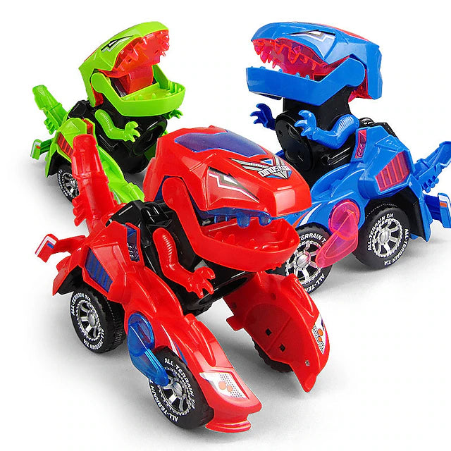 Electric Dinosaur Non Remote Control Morphing Vehicles Toys Automatic Steering