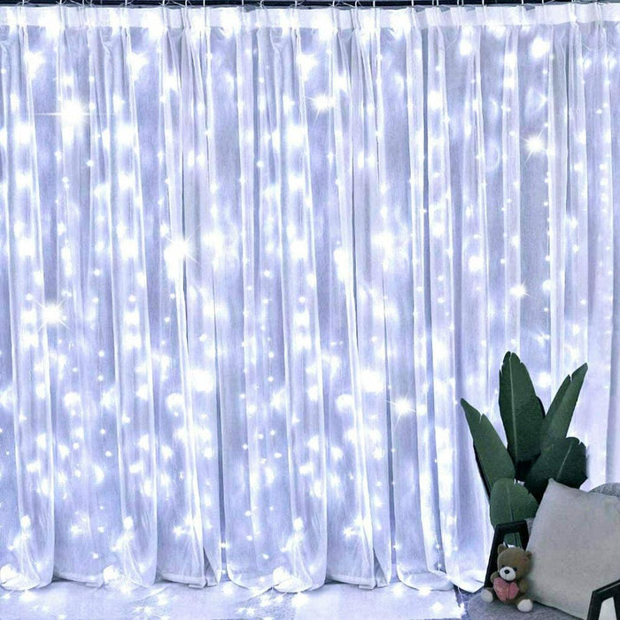 Curtain Fairy Lights String Light 8 Modes with Remote Control Christmas Party Wedding Light Decoration