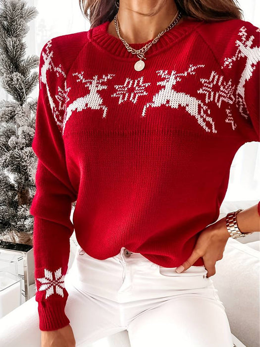 Women's Ugly Christmas Sweater Pullover Sweater Jumper Crew Neck Ribbed Knit Acrylic
