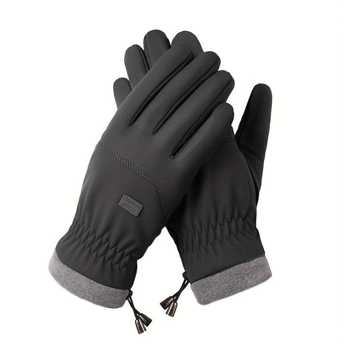 Winter Waterproof Warm Gloves, Short Adjustable Touch Screen Gloves, Outdoor Sports Non-slip