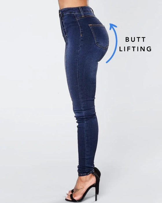 Women's Jeans Pants Plus Size Curve Trousers Leggings Full Length Cotton Micro-elastic