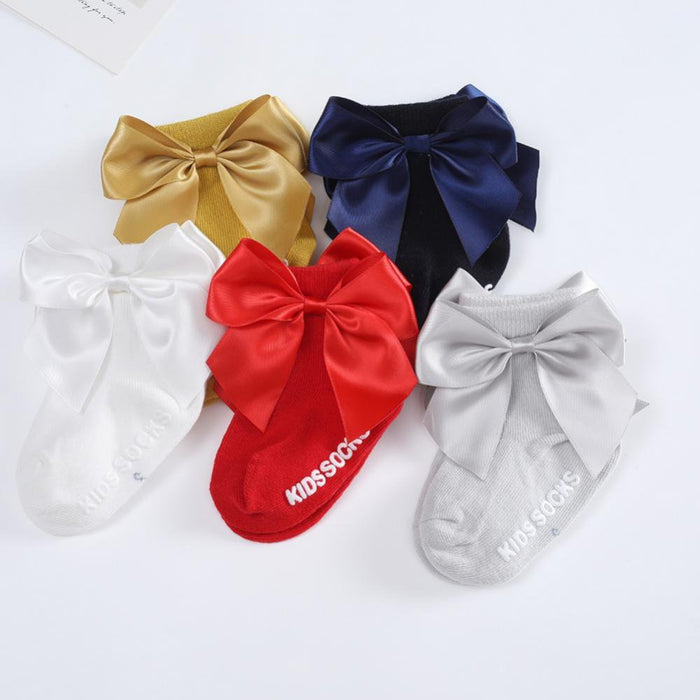 Toddler Girls' Socks White Pink Red Print Bow Summer Spring Cute Daily Wear 1-5 Years
