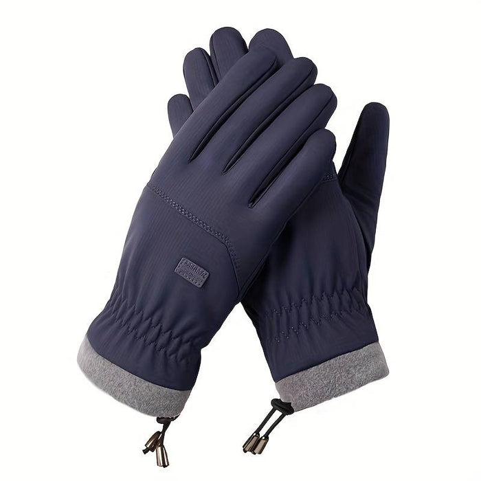 Winter Waterproof Warm Gloves, Short Adjustable Touch Screen Gloves, Outdoor Sports Non-slip