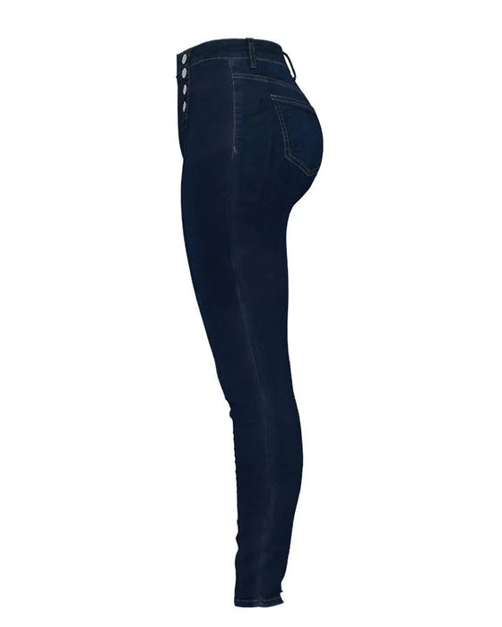 Women's Jeans Pants Plus Size Curve Trousers Leggings Full Length Cotton Micro-elastic