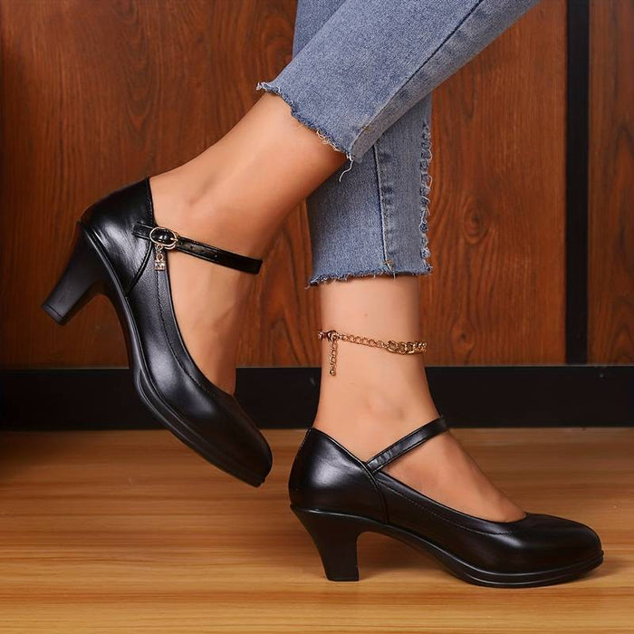 Women's Heels Sexy Shoes Office Daily Chunky Heel Pointed Toe Vintage Sexy Comfort Faux Leather