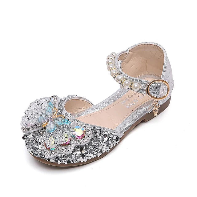 Girls' Flats Daily Glitters Dress Shoes Lolita PU Breathability Non-slipping Cosplay