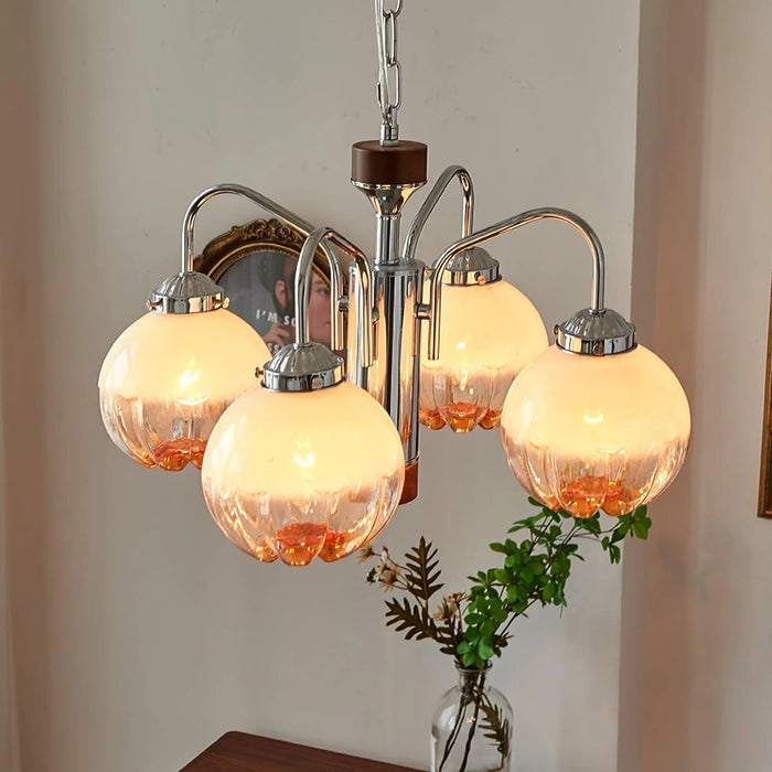 3-Light 4-Light 5-Light 50 cm Pendant Lantern Design Chandelier Metal Glass Artistic Style