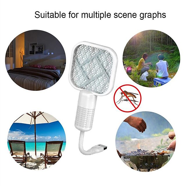1Pcs Portable Handheld Electric Bug Zapper for Bedroom Outdoor Insect Fly Swatter Racket Mosquitos Killer