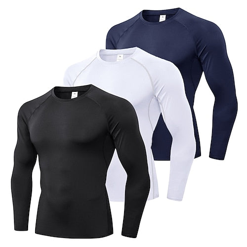 Men's Compression Shirt Running Shirt Long Sleeve Base Layer Athletic Summer Spandex Breathable