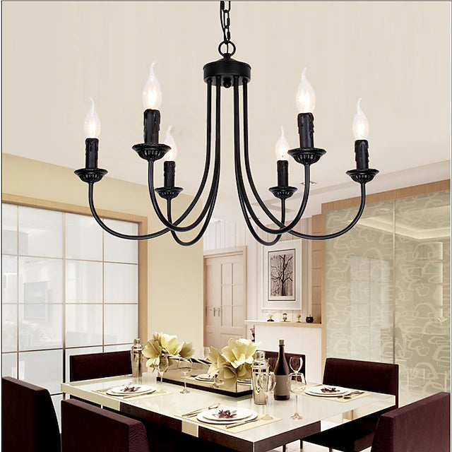62 cm Candle Style Chandelier Metal Painted Finishes Traditional / Classic 110-120V 220-240V