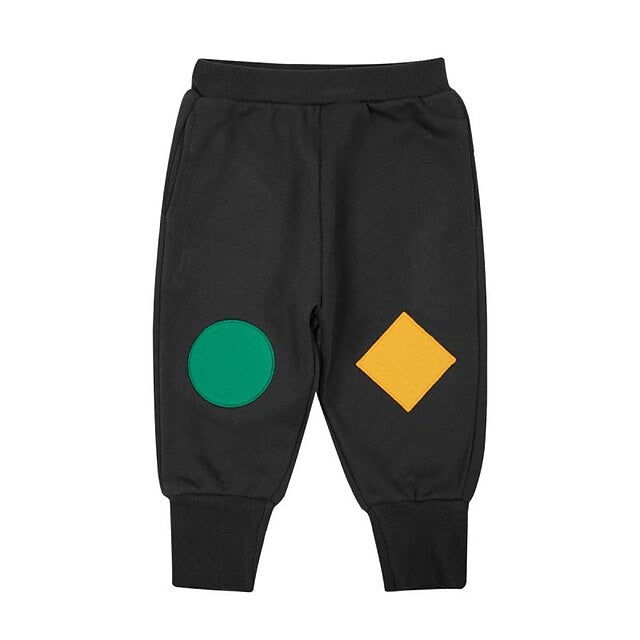 Toddler Boys Sweatpants Trousers Patchwork Graphic Keep Warm Pants