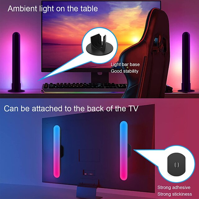 Bluetooth APP WiFi Smart LED Light Bar RGB Atmosphere Light Music
