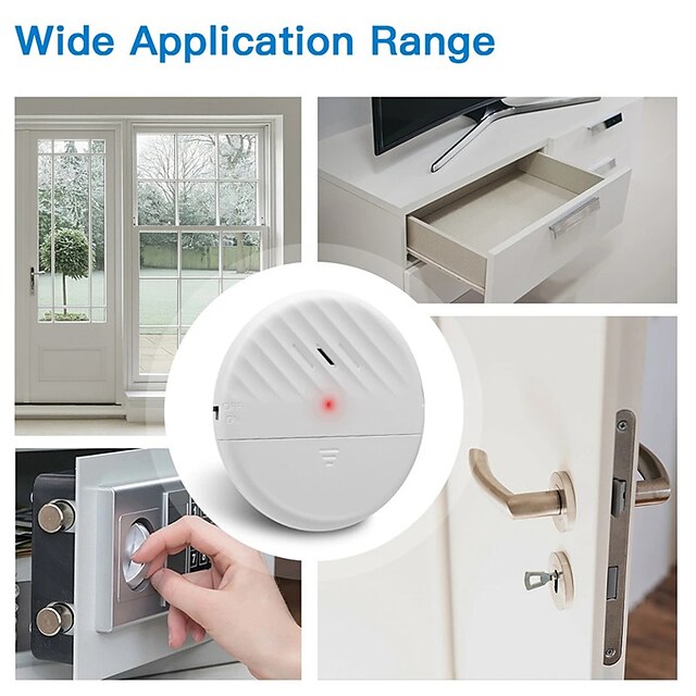 Inductive Door And Window Wireless Vibration Alarm 125dB Glass Breakage Anti-theft Sensor